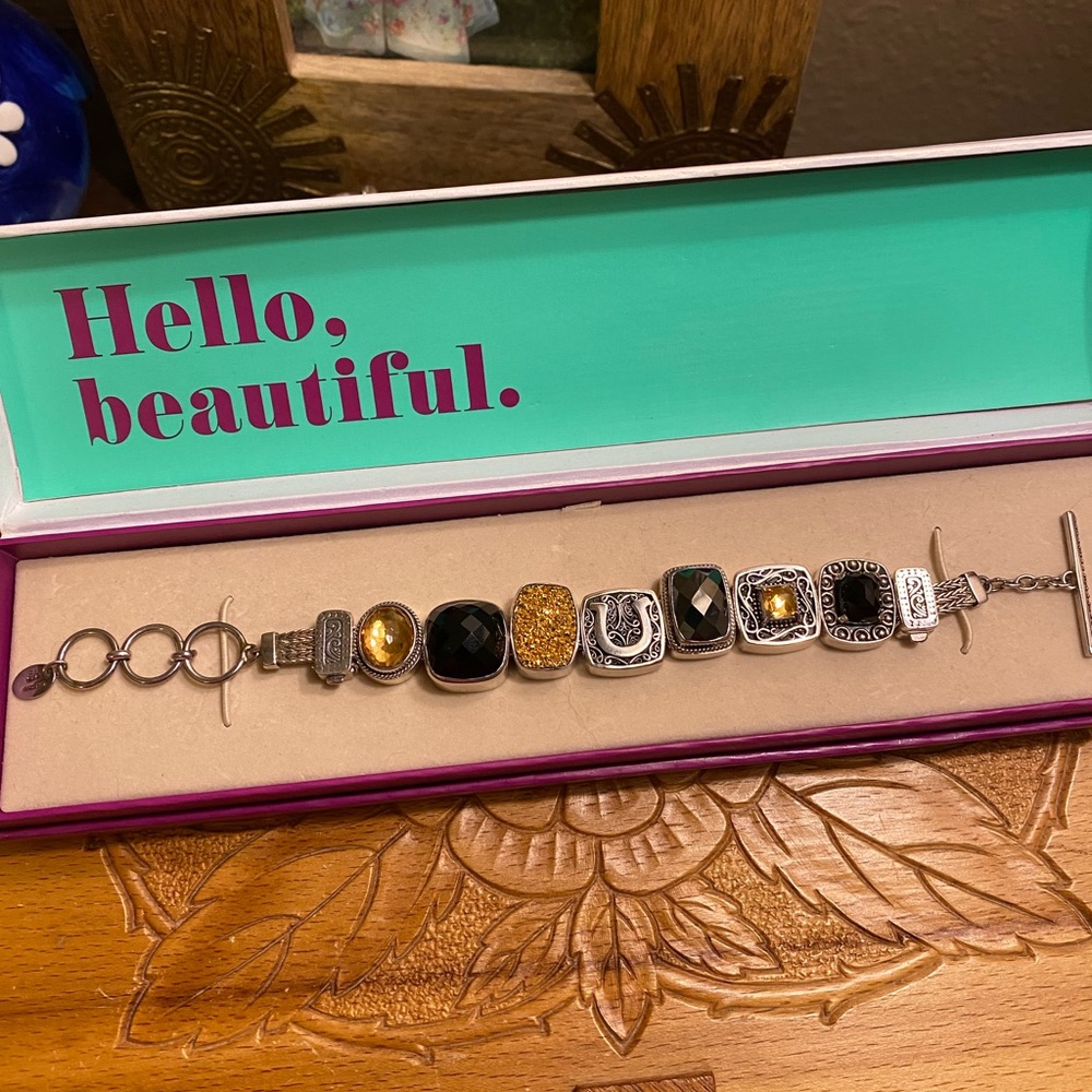 Lori Bonn Vegas Baby Sterling Charm Bracelet with Lady Luck 7 to 8 inches NWOT